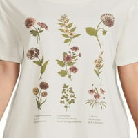 Zaman ve Tru kadın Çiçekler Grafik Kısa Kollu Tişört