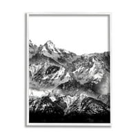 Stupell Indtries Snow Cap Dağları Yüksek Kontrastlı Siyah Beyaz Manzara, 14, Shelley Gölü Tasarımı