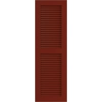 Ekena Millwork 18 W 44 H Gerçek Fit PVC İki eşit Panjur Kepenkleri, Biber Kırmızısı