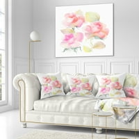 Designart Güzel Pembe Gül Çiçek - Hayvan Kırlent - 18x18