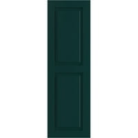 Ekena Millwork 15 W 44 H Gerçek Uyum PVC iki eşit Yükseltilmiş Panel Panjur, Termal Yeşil