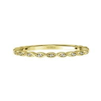 Hatıra Pırlanta Aksanlı Taraklı İstiflenebilir yıldönümü yüzüğü 18 Ayar Sarı Altın üzeri Gümüş