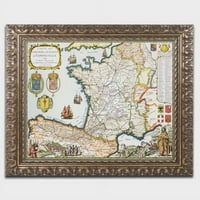 Ticari Marka Güzel Sanatlar St.James 1648 Güzergah Haritası D.Serveaux'dan Tuval Sanatı, Altın Süslü Çerçeve