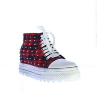 anthony Wang Cherry Punch tarafından Kırmızı Ekose Gizli Kama Moda Platformu Sneaker