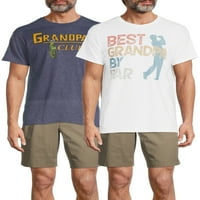 Babalar Günü Golf En İyi Büyükbaba Tarafından Par erkek kısa Kollu grafikli tişört, 2'lipaket