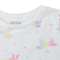 Garanimals Bebek ve Yürümeye Başlayan Kızlar Kısa Kollu Grafik Baskı T-Shirt, 4'lü Paket, Boyutları 12M-5T
