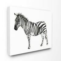 Aptal Ev Dekor Zebra Ayakta Siyah ve Beyaz Suluboya Hayvan Boyama Tuval Duvar Sanatı Jennifer Goldberger