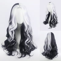 Benzersiz pazarlık insan saçı peruk kadınlar için 26 Siyah beyaz kıvırcık peruk peruk kapaklı