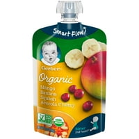 Gerber Organik 2. Gıdalar Bebek Maması, Mango Muz Kabak Acerola Kiraz, 3. oz Kese