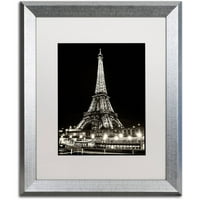 Marka Güzel Sanatlar Eyfel Kulesi Paris Philippe Hugonnard'ın Tuval Sanatı, Beyaz Mat, Gümüş Çerçeve