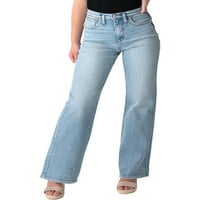 Gümüş Jeans A.Ş. Kadın Son Derece Arzu Edilen Yüksek Katlı Pantolon Bacak Kot Pantolon, Bel Ölçüleri 24-36
