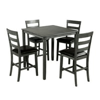 Masa ve Sandalyeli Yemek Takımı, Kare Tezgah Yüksekliği Ahşap Mutfak Yemek Takımı, Gri