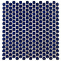 Denarius Penny Yuvarlak Kraliyet Mavisi Seramik Cilalı Mozaik Karo Örneği