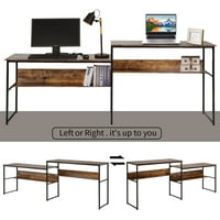 Ev Ofis İki Kişilik Masa, Çift İş İstasyonu Ofis Masası Yazı çalışma masası, Ekstra Büyük Bilgisayar Masası Açık