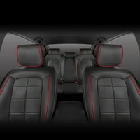 Motor Trend Deri Araba Koltuğu Kapakları Tam Set Ön ve Arka Tezgah, Kırmızı Evrensel Fit Araba Kamyon Van SUV için