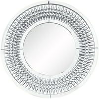DecMode 32 32 Kristal Süslemeli Gümüş Yıldız Patlaması Duvar Aynası