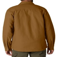 Hakiki Dickies erkek Flanel Astarlı Orta Ağırlık Kanvas Dış Giyim Gömlek Ceket