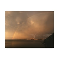 Marka Güzel Sanatlar 'Gökkuşağı ve Cleveland üzerinde Yıldırım' Kurt Shaffer'ın Tuval Sanatı Fotoğraflar