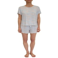 Como Blu Kadın Kısa Kollu Tişört ve Marul Kenarı Uyku Kısa, 2 adet