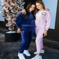 Tema Ariella Kızlar Ekip Boyun Üst ve koşucu pantolonu Salonu Pijama Takımı, 2 Parça, 7-16 Beden