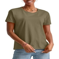 Hanes Essentials Kadın Tişört,% 100 Pamuklu Rahat Kesim Tişört