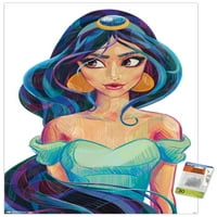 Disney Prenses-Yasemin-İtme Pimleri ile Stilize Duvar Posteri, 22.375 34