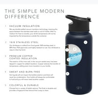 Basit Modern Zirvesi Su Şişesi-Seyahat Kupa Paslanmaz Çelik Bardak Flask + Kapaklar-Geniş Ağız Çift Duvar Vakum Yalıtımlı