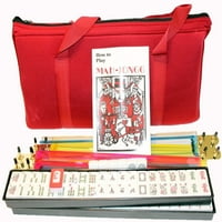 M30D-Fayans Amerikan Batı Mahjong Oyunu Açık İticiler Yumuşak Bordo çanta seti