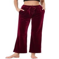 Benzersiz Pazarlık kadın Pijama Altları Kadife Pijama Pantolon Geniş Bacak dinlenme pantolonu