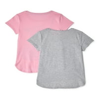 Jojo Siwa Fiyonklu Kız Çocuk Yüksek-Alçak Grafikli Tişörtler, 2'li Paket, 4-16 Beden