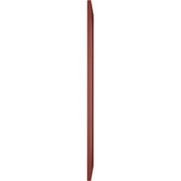 18 W 78 H Gerçek Fit PVC Tek Panel Balıksırtı Modern Stil Sabit Montajlı Panjurlar, Biber Kırmızısı