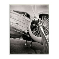 Stupell Industries Eski Okul Vintage Uçak Pervane Siyah Ve Beyaz Fotoğraf Duvar Plak John Slemp