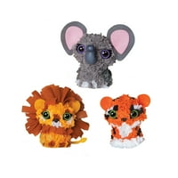 PlushCraft Hayvanat Bahçesi Hayvanları Mini Kiti: Aslan, Fil ve Kaplan
