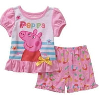 Peppa Pig Kız Çocuk Kısa Takım, Pembe, Beden: 4T