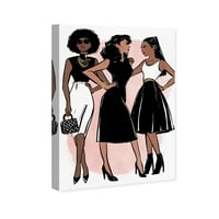 Wynwood Stüdyo Moda ve Glam Duvar Sanatı Tuval Baskılar 'Güzel Gals' Giysileri-Siyah, Beyaz