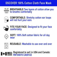 DSCover Yetişkin Bez Yüz Maskeleri % Pamuk Yıkanabilir Kullanımlık Katmanlar, Unise paketi, Siyah)