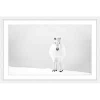 Marmont Hill Karlı Beyaz At Çerçeveli Resim Baskısı