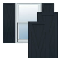 Ekena Millwork 15 W 80 H Gerçek Uyum PVC Tek X-Board Çiftlik Evi Sabit Montajlı Panjurlar, Yıldızsız Gece Mavisi