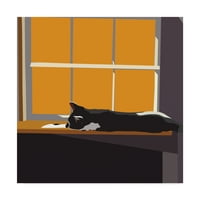 Ticari Marka Güzel Sanatlar 'Pencere Pervazındaki Kedi II' Emily Kalina'nın Tuval Sanatı