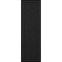 Ekena Millwork 12 W 40 H Gerçek Fit PVC Tek Panel Balıksırtı Modern Stil Sabit Montajlı Panjurlar, Siyah