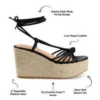 Journee Koleksiyonu Bayan Catalinn Tru Konfor Köpük Espadrille platform sandaletler