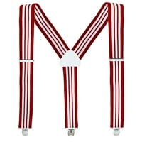 Erkek Jartiyer Klipleri ile Erkekler için Y Geri Tasarım Pantolon Klip Tarzı Smokin Parantez Çizgili Kırmızı ve Beyaz