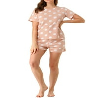 Benzersiz Pazarlık kadın Kısa Kollu Puantiyeli Pijama Pijama setleri