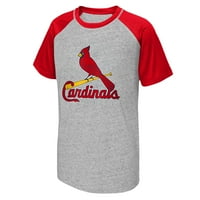 Gençlik MLB Yapımları Heather Gri ve Kırmızı St. Louis Cardinals MBSG T-Shirt