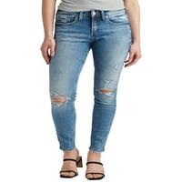 Gümüş Jeans A.Ş. Kadın Suki Orta Rise Skinny Jeans, Bel Ölçüleri 24-36