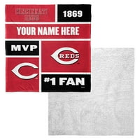 Cincinnati Reds MLB Colorblock Kişiselleştirilmiş ipek dokunuş Sherpa 50 60 Battaniye Atmak