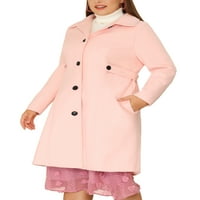Benzersiz pazarlık kadın artı boyutu PeaCoat uzun kollu yardımcı palto